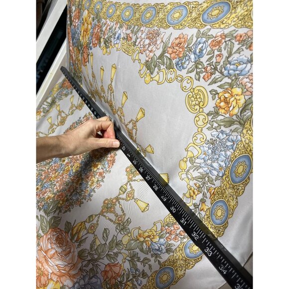 Symphony Scarfs Scarf Italy Large 34" Poly White Floral Womens Accessories - Picture 8 of 8